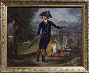 Artilleriofficer i belägringen av en stad, ca 1795 (olja på duk) av Johann Friedrich (after) Dryander