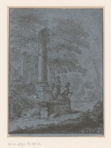 Landskap med ruiner och två figurer av Johann Friedrich Alexander Thiele