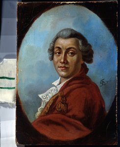 Porträtt av poeten Alexander Sumarokov (1717-1777) (Porträtt av poeten Alexander Sumarokov). Målning av Johann Friedrich August Tischbein (1750-1812). Huile sur toile av Johann Friedrich August Tischbein
