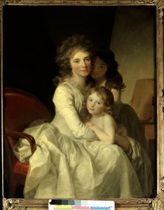 Sophie Muller och hennes två döttrar Målning av Johann Friedrich August Tischbein (1750-1812) 1792 runt Paris, Museum of Decorative Arts