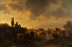 Kväll på betesmarken av Johann Friedrich Voltz