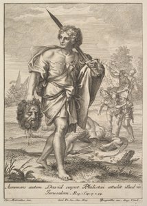 David med huvudet av Goliat, 1705-62.