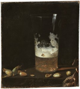 Stilleben med ölglas och nötter av Johann Georg Hainz