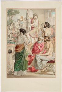 Målaren Zeuxis presenterar sin målning av kentauren av Johann Georg Hiltensperger