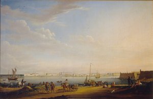 Utsikt över Palace Square och Summer Garden från Petersburg District, ca. 1800 av Johann Georg Mayr