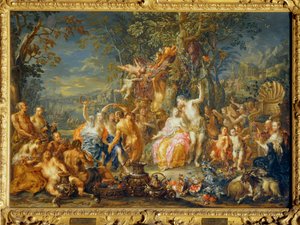 Bacchus och Ariadne... av Johann Georg Platzer