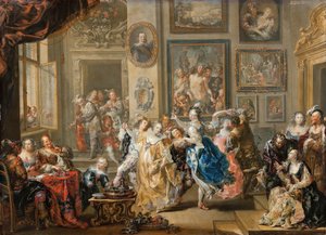Dansscen med palatsinteriör, 1731-1734.