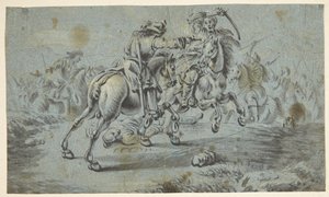 Ridstridsscen med turkar? av Johann Georg von Bemmel