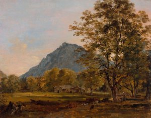 En bondgård i de bayerska alperna, cirka 1825.