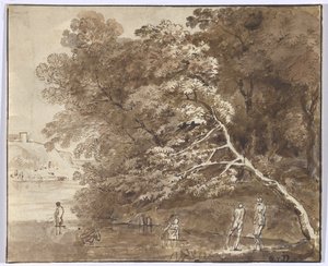 Badande i floden av Johann Georg von Dillis