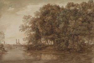 Utsikt över München från Praterinsel av Johann Georg von Dillis