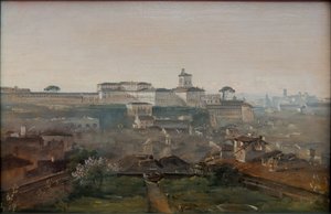 Utsikt från Villa Malta mot Quirinalen av Johann Georg von Dillis