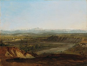 Lechtal med utsikt över Zugspitze av Johann Georg von Dillis
