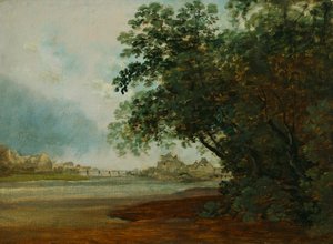 Isar med Praterön av Johann Georg von Dillis