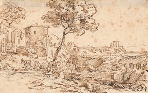 Italienskt landskap av Johann Georg von Dillis