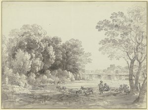 Praterön i München av Johann Georg von Dillis