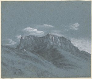 Rauschberg, ca 1800 (svart krita, grafit och vit gouache) av Johann Georg von Dillis