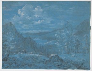Utsikt över Ankl-Alpe och Schliersee av Johann Georg von Dillis