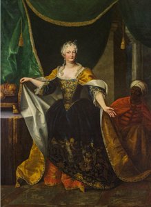 Porträtt av Elisabeth Christine av Braunschweig-Wolfenbüttel (1691-1750), hustru till Karl VI, tysk-romersk kejsare (1685-1740) av Johann Gottfried Auerbach