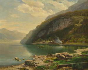 Johann Gottfried Steffan vid Brienzsjön ca 1883