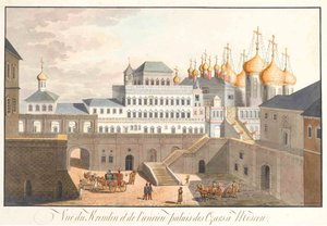Utsikt över Kreml i Moskva. Terempalatset, 1813 av Johann Gottlieb Lohrer