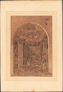 Tillbedjan av herdarna av Johann Gottlieb Prestel after a 16th Century German Artist