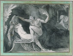 Danmarks kung förgiftas i sömnen av sin bror av Johann Heinrich Füssli