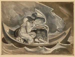 Danaë i en båt med den lille Perseus av Johann Heinrich Füssli