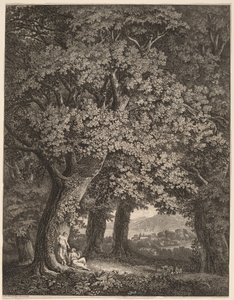 Italienskt landskap med ett par herdar av Johann Heinrich Meyer