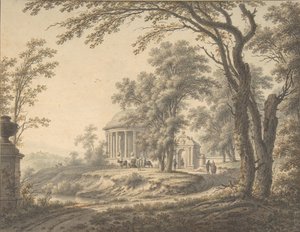 Idylliskt landskap med tempel, 1770.
