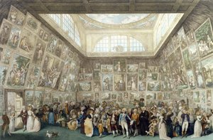 Kungliga Akademiens utställning, 1787, graverad av Pietro Antonio Martini (1738-97), 1787