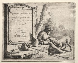 Titelsida: Shepherd Petting his Dog