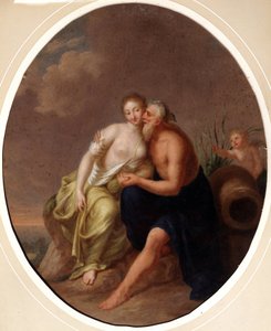 Flodernas och en nymfs gud (flodguden och en nymf). Målning av Johann Heinrich Wilhelm Tischbein (1751-1829) (även kallad Goethe-Tischbein eller Goethe Tischbein). Olja på duk