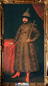 Porträtt av tsaren av Russie Michel I Fyodorovitch Romanov (1596-1645) (Porträtt av tsaren Michail I Fyodorovich av Ryssland) - Peinture de Johan Heinrich Wedekind (1674-1736), olja på duk