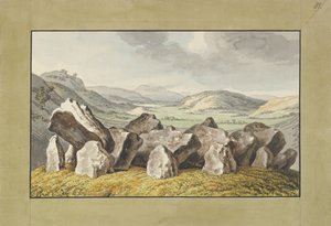 En förhistorisk stencirkel på en kulle, ett vidsträckt landskap bortom, mitten av 1700-talet - början av 1800-talet. av Johann Heinrich Wilhelm Tischbein