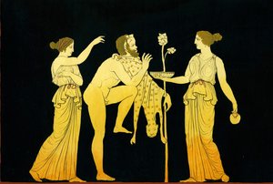 Två maenads erbjuder vin till Dionysos c.1796 av Johann Heinrich Wilhelm Tischbein