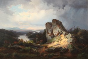 Västerländskt landskap 1853 (olja på duk) av Johann Herman Carmiencke