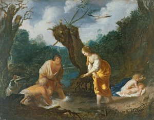 Latona förvandlar bönderna till grodor, ca 1644 (olja på koppar) av Johann Hulsman