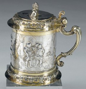 Tankard, Danzig, c.1680 (paket förgyllt silver) (se även 469712) av Johann II Rohde