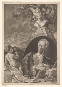 Porträtt av Joachim Franz Beich vid 80 års ålder av Johann Jacob Haid