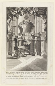 Ett format skrivbord, ... (skrivbord och stol) av Johann Jakob Schübler