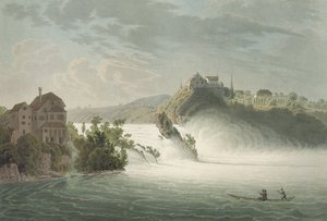 Rhenfallen, graverad av J. Hurlimann av Johann Jakob Wetzel