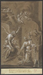 Bebådelsen, sent 1600-tal. av Johann Jakob von Sandrart