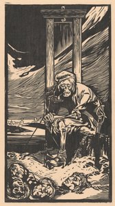 Döden av en giljotin (tryck) av Johann Joseph Aarts
