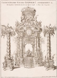Sorgeställning för kejsar Leopold I i Augustinerkyrkan i Wien, 1705 av Johann Lucas von Hildebrandt