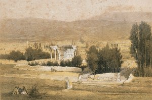 Baalbek. Etsning av Bernatz et alii - Steinkopk J.F. Redaktör av Johann Martin Bernatz