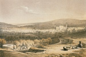 Utsikt över Betlehem. Etsning av Bernatz et alii - Steinkopk J.F. Editore av Johann Martin Bernatz
