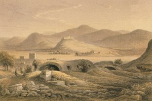Utsikt över Efesos. Etsning av Bernatz et alii - Steinkopk J.F. Editore av Johann Martin Bernatz
