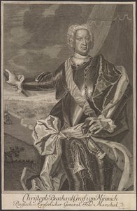 Porträtt av greve Burkhard Christoph von Munnich 1683-1767.