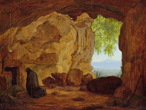 Be Eremit i en grotta, 1829